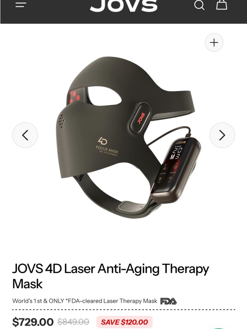 4D Laser Anti-Aging Therapy Mask — Black